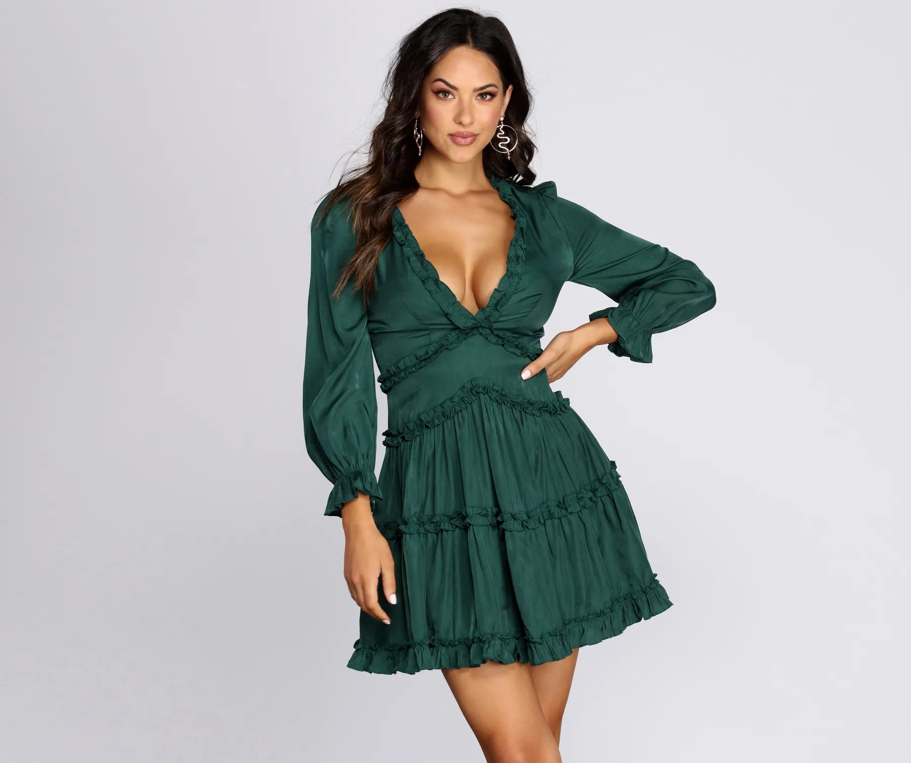 Value Deals All Over Ruffled Skater Dress