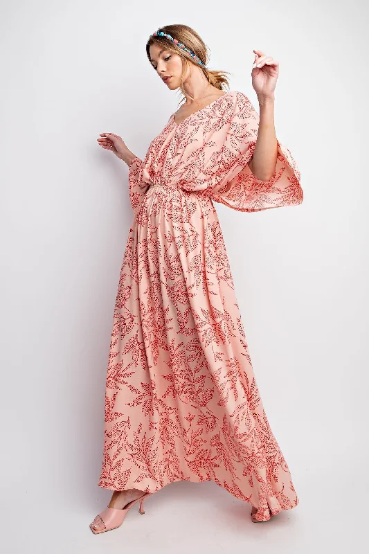 Savings Galore Peach Fizz Maxi Dress