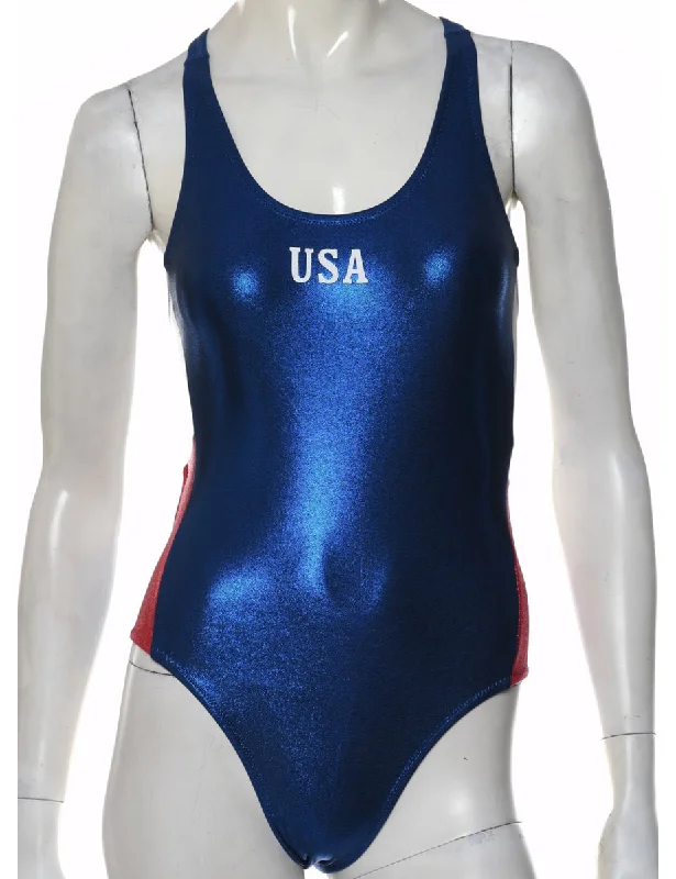 Exclusive Savings Blue One-piece Sparkly Swimsuit - XS