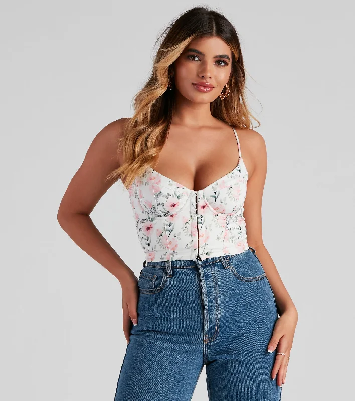 Super Savings Cue Floral Sweetheart Bustier