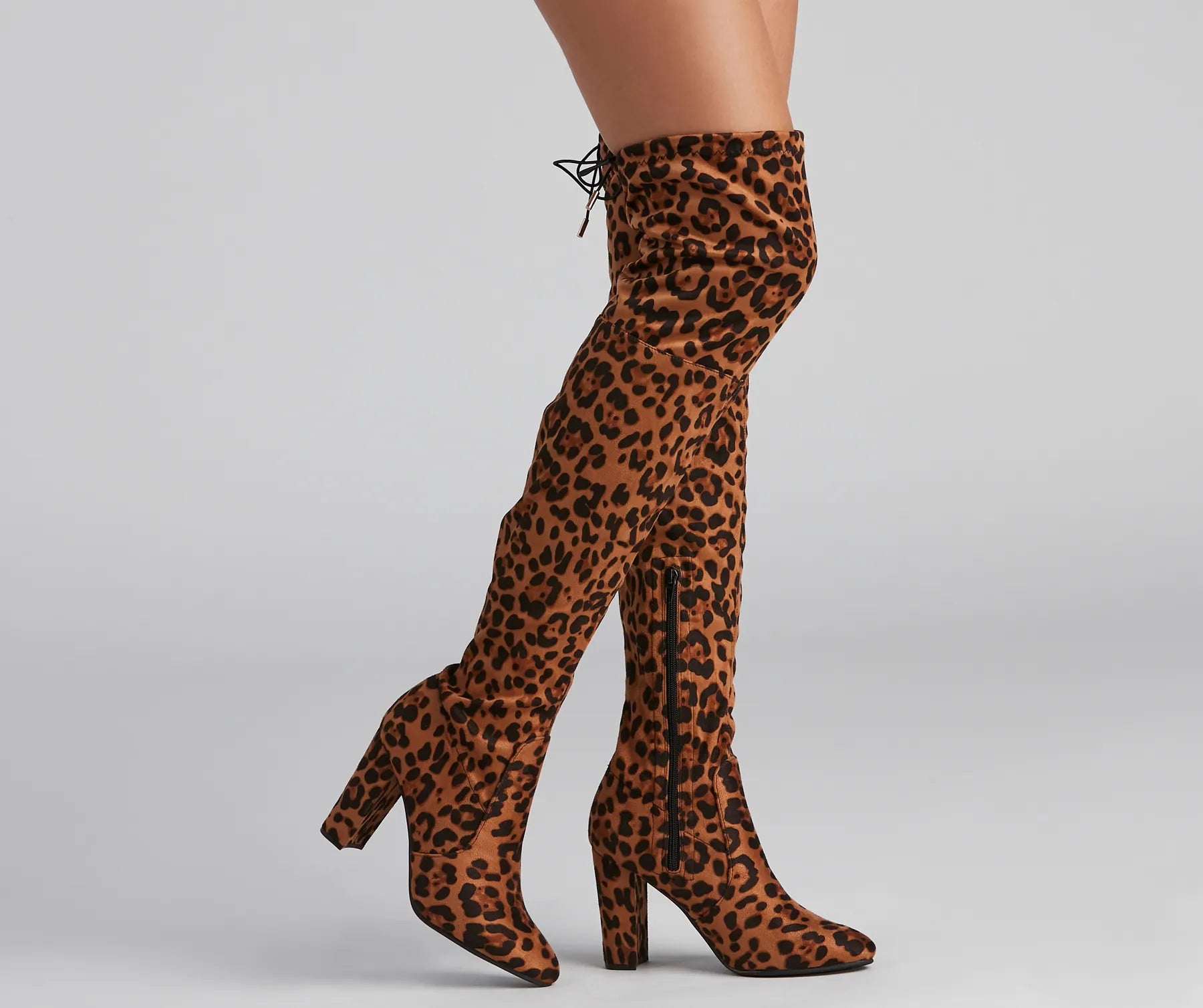 Massive Deals Leopard Love Over-The-Knee Boots