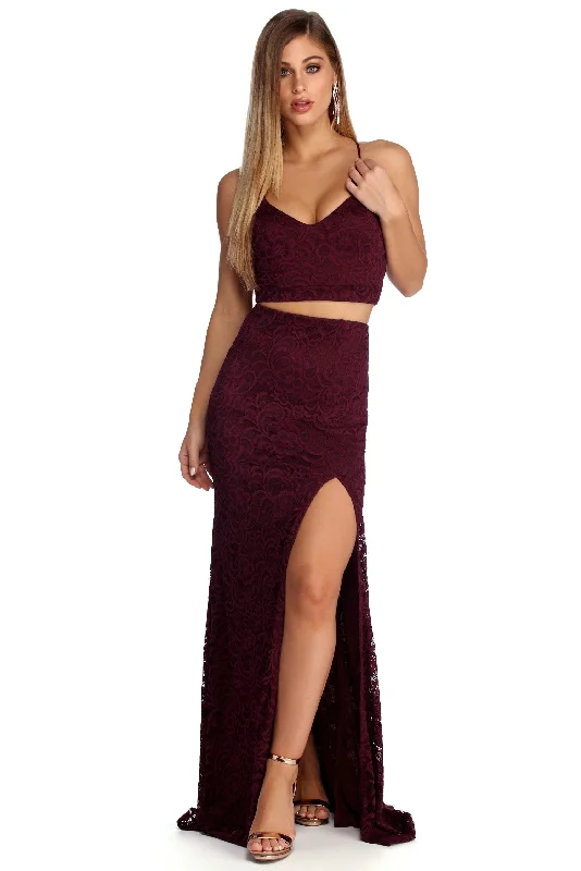 Midnight Sale Lottie Formal Lace Two Piece Dress