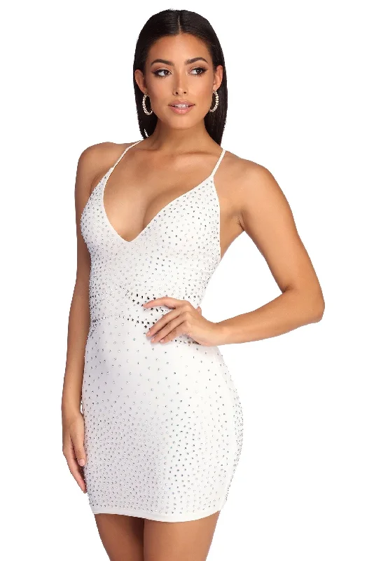 Final Sale Casey Formal Heat Stone Mini Dress