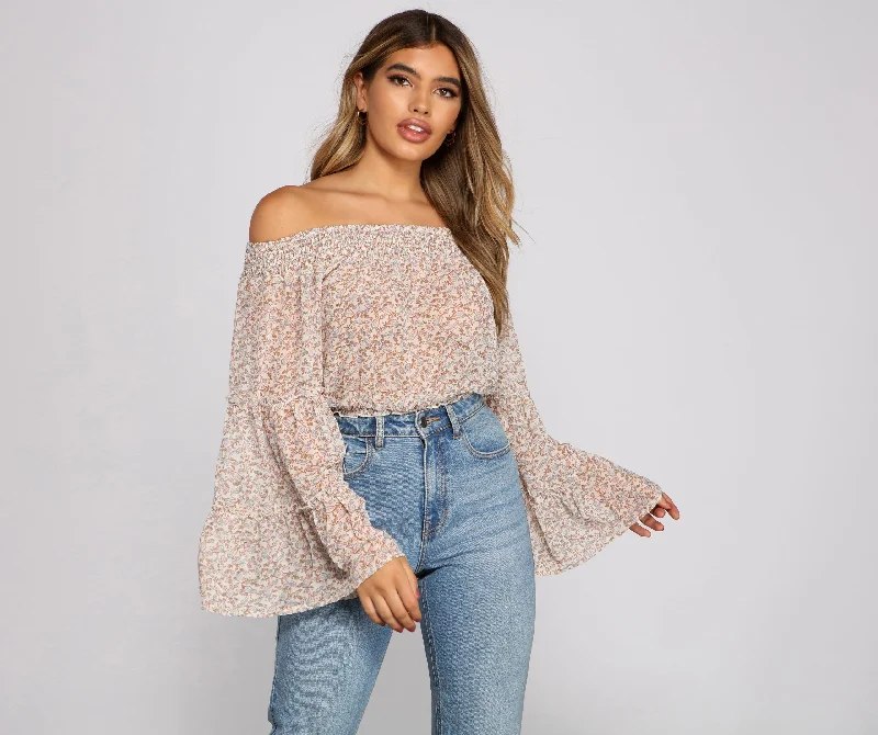 Instant Savings Paisley Dreams Chiffon Crop Top