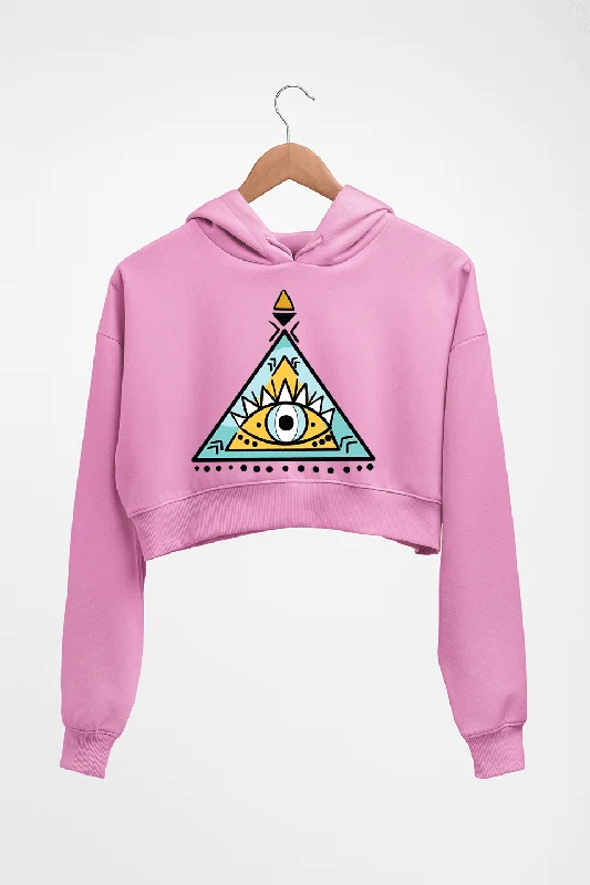Buy Now Psychedelic Triangle eye Crop HOODIE FOR WOMEN