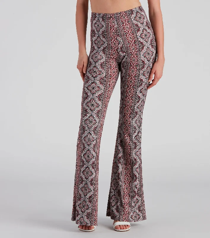 New Arrival Boho Flare High Rise Pants