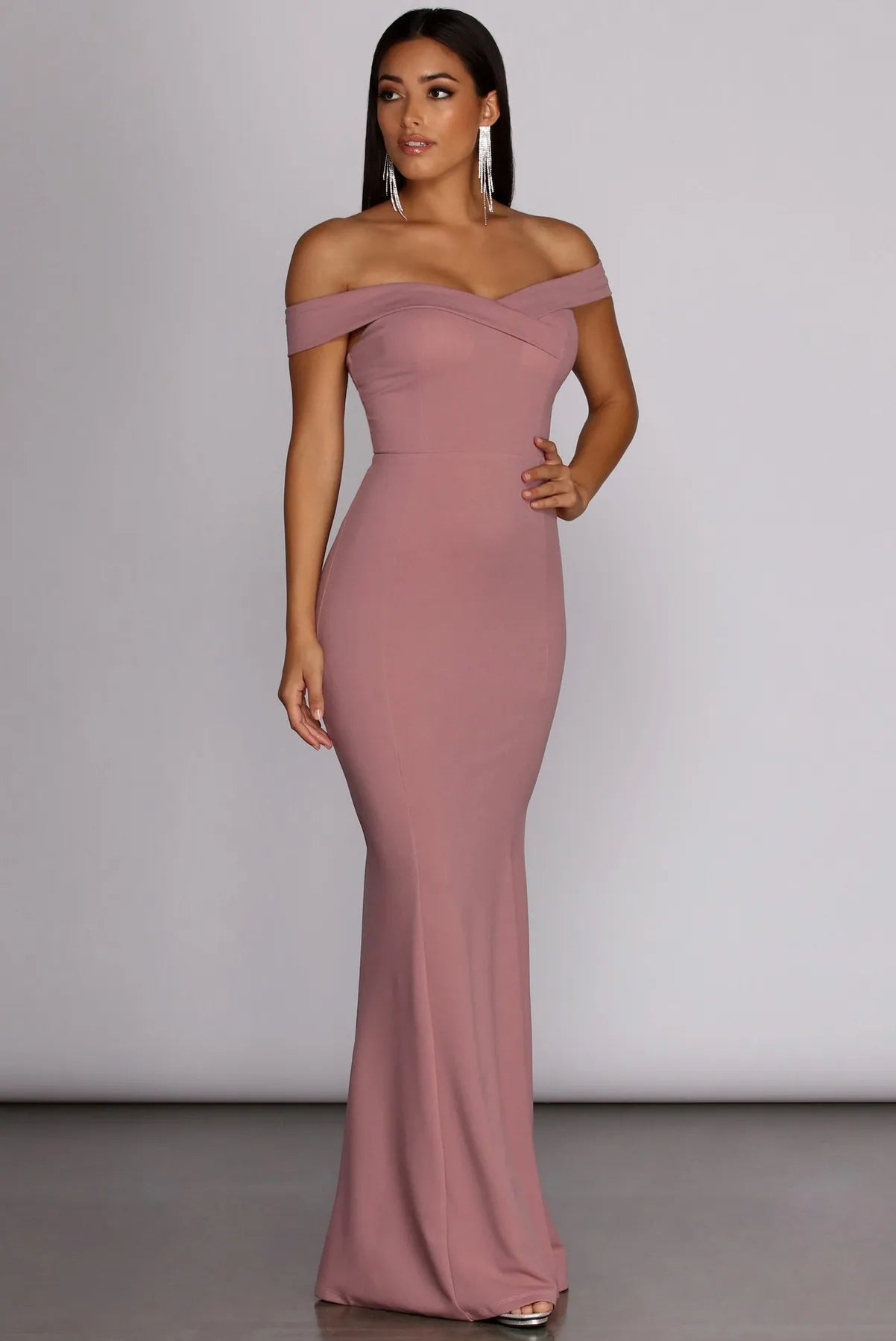 Can't Miss Kelly Off The Shoulder Formal Dress