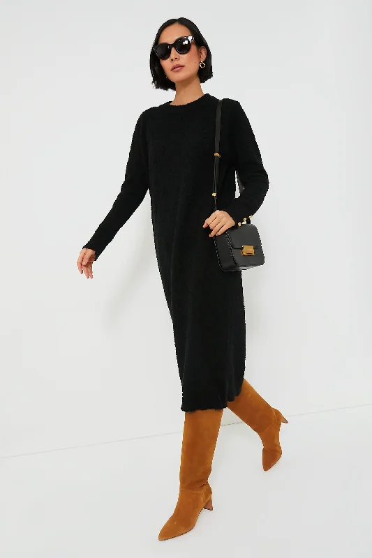 Major Savings Black Boucle Knit Nelle Dress