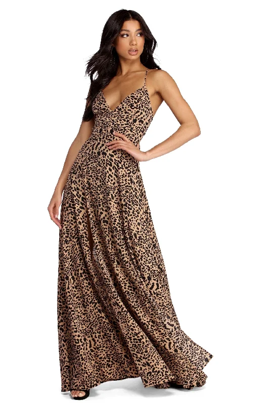 Deal Alert Josie Formal Leopard Lattice Dress