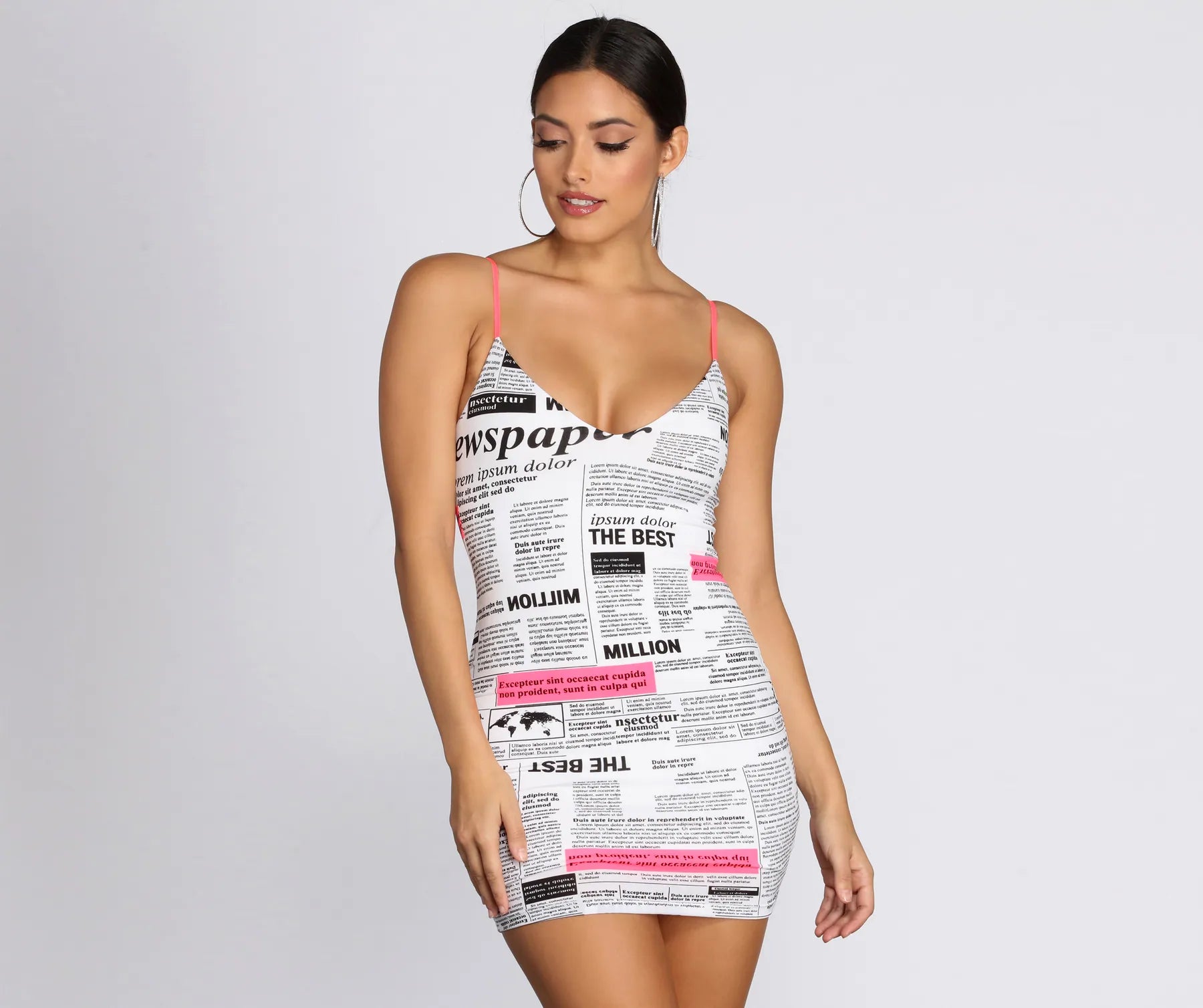 Buy More, Save More All In Knit Together Newspaper Mini Dress