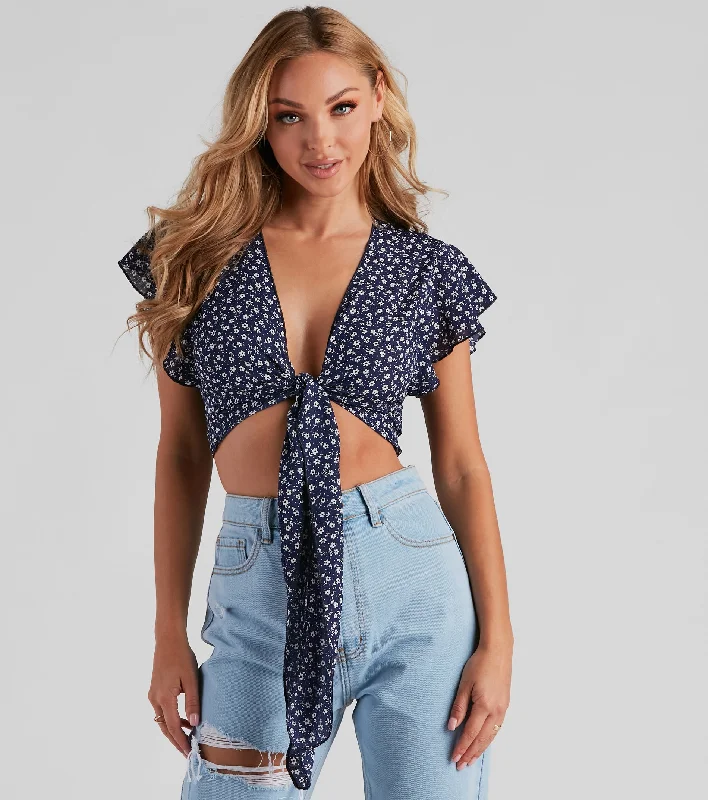 Weekend Flash Sale So Darling Ditsy Floral Crop Top
