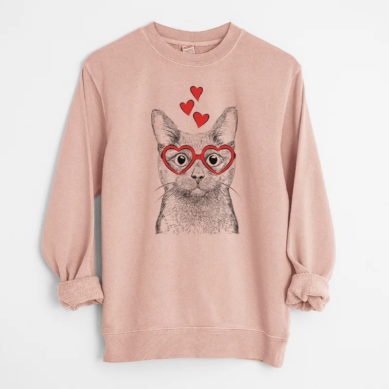 Mega Sale Valentine Shadow the Black Cat - Unisex Pigment Dyed Crew Sweatshirt