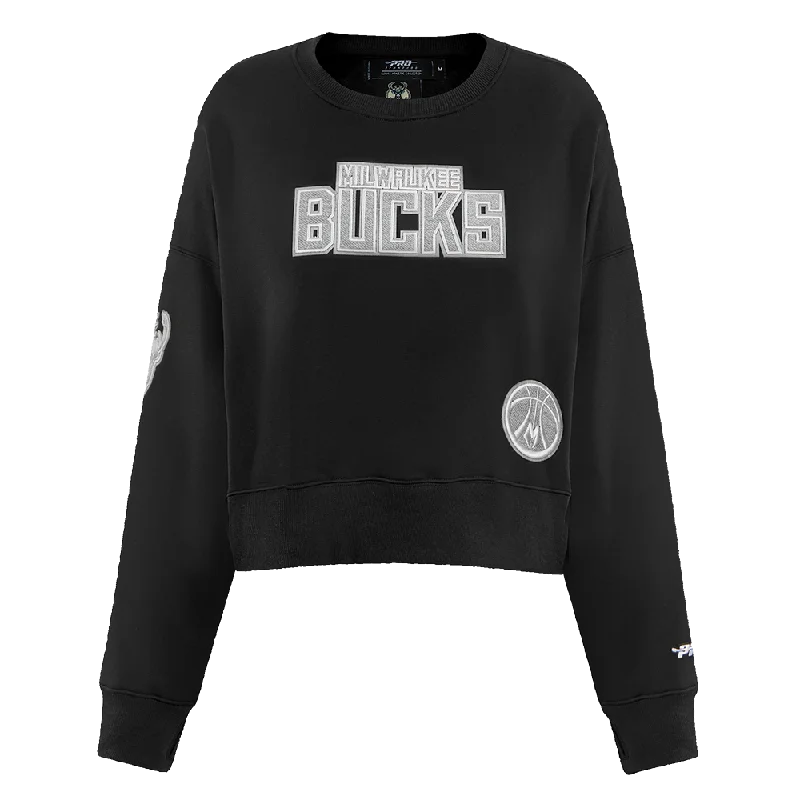 New Arrival SUDADERA DE CUELLO REDONDO NBA MILWAUKEE BUCKS REVERSE FRENCH TERRY PARA MUJER