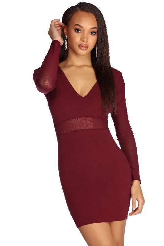 Season Finale Sale Add Some Mesh Mini Dress