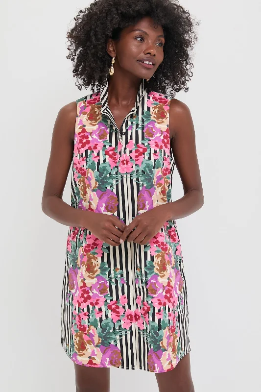 Holiday Sale Flowering Trellis Taffeta Sleeveless Charlie Dress