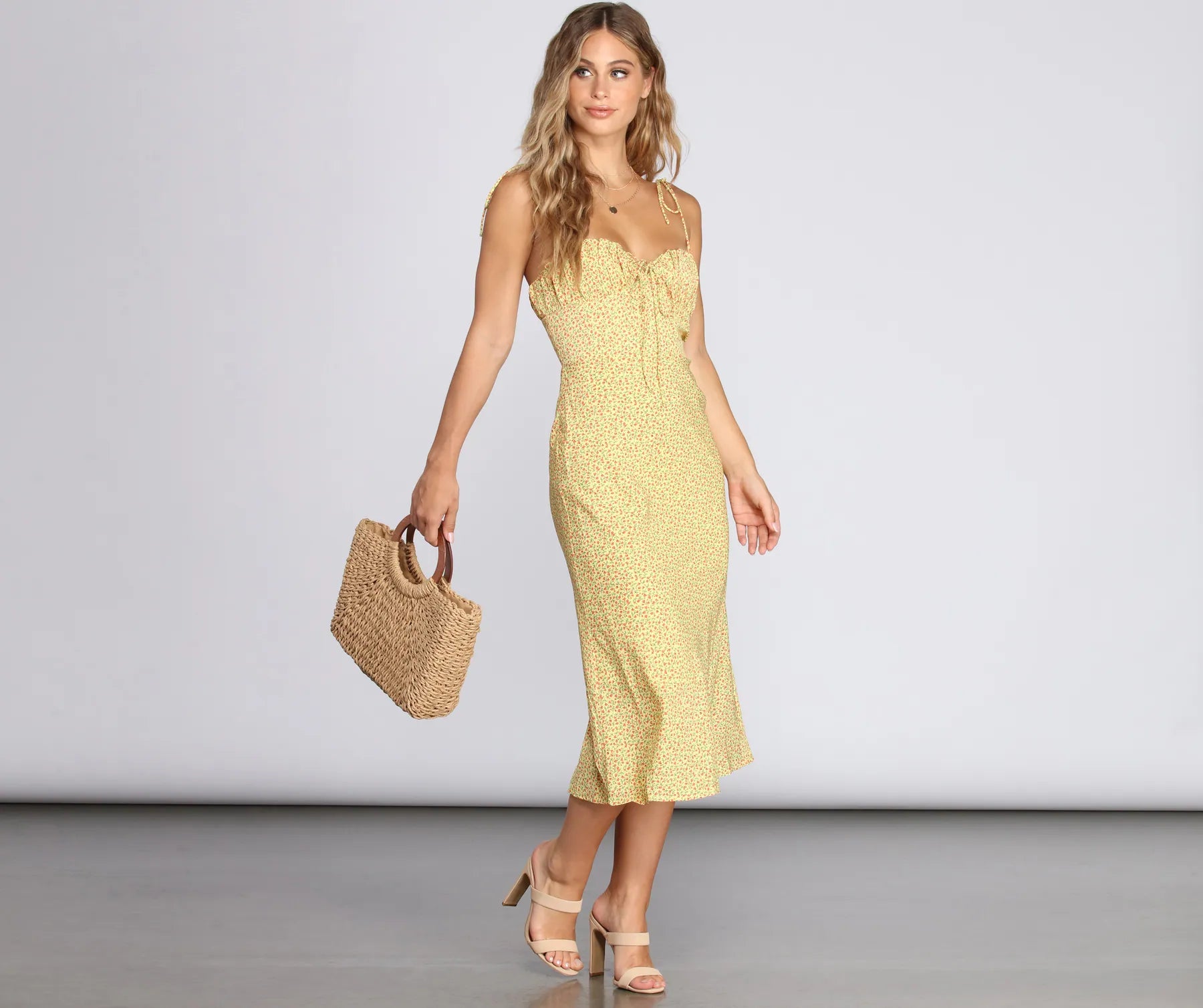 Weekend Special Live It Up In Linen Midi Dress