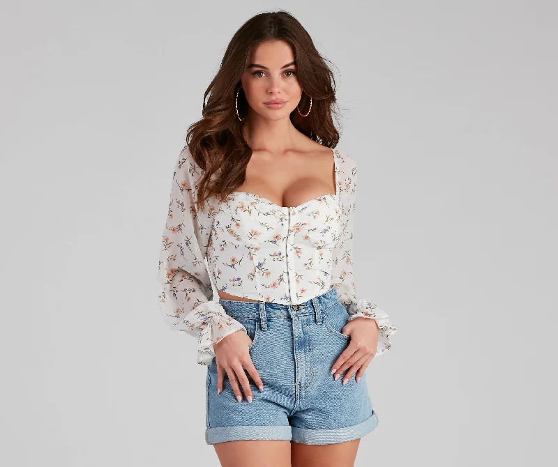 Super Sale Charmed And Gorgeous Floral Corset