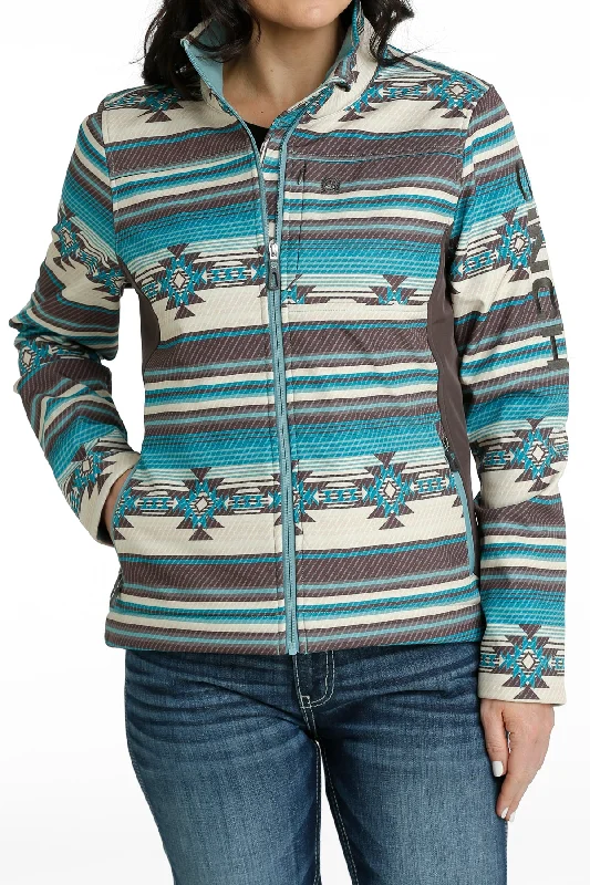 Price Cut Cinch Women's Turquoise/Grey Aztec Stripe Bonded Conceal Carry Jacket