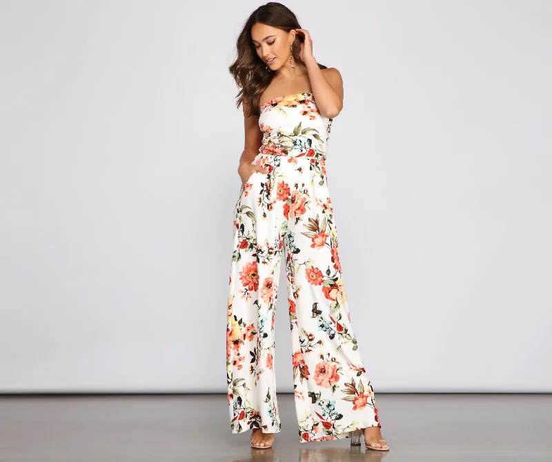 Extra Savings Stunning Beauty Floral Jumpsuit