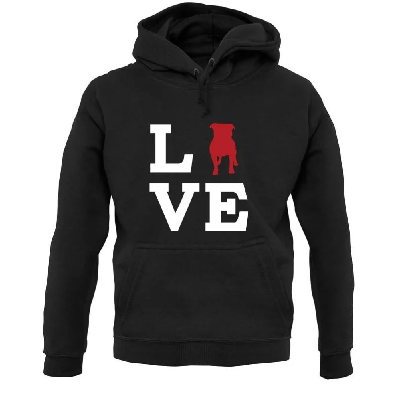 Price Cut Love Staffordshire Bull Terrier Dog Silhouette Unisex Hoodie