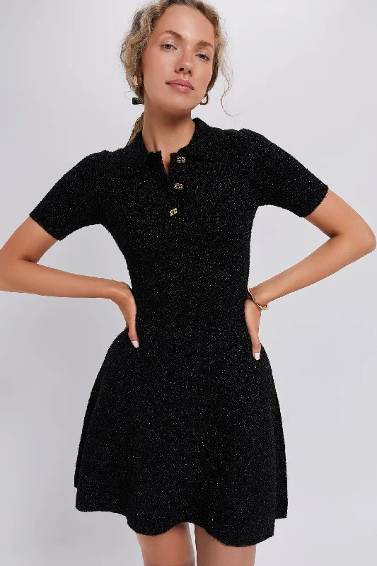 Discount Days Black Sparkle Doubleface Mini Dress