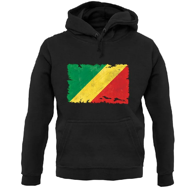 Final Clearance Republic Of The Congo Grunge Style Flag Unisex Hoodie
