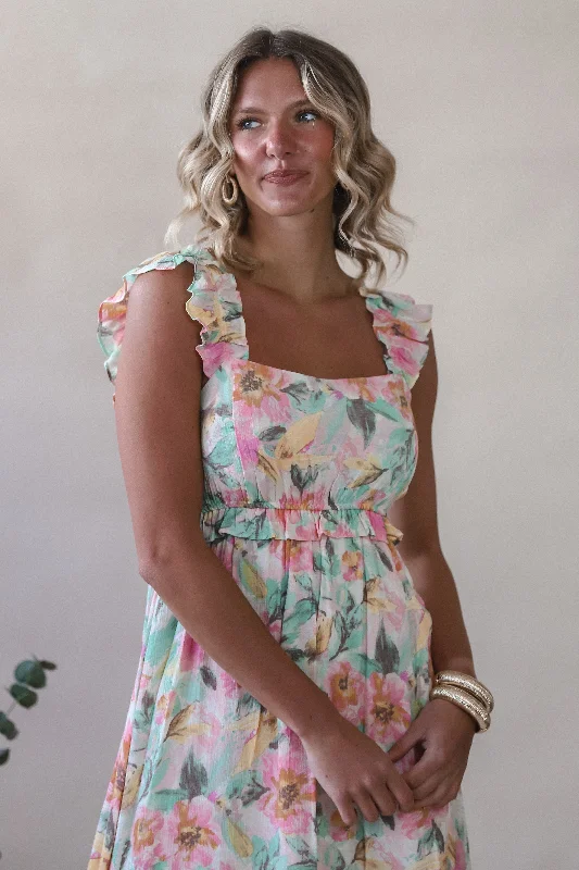 Lowest Prices Watercolor Flowers Dress