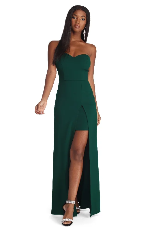 Grand Opening Sale Emberly Formal High Slit Strapless Dress
