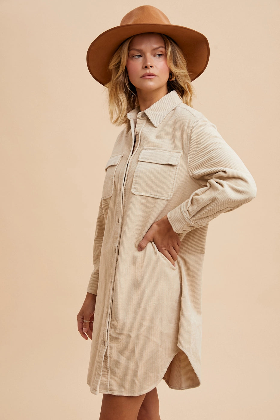 Limited Availability Cami Oatmeal Corduroy Duster