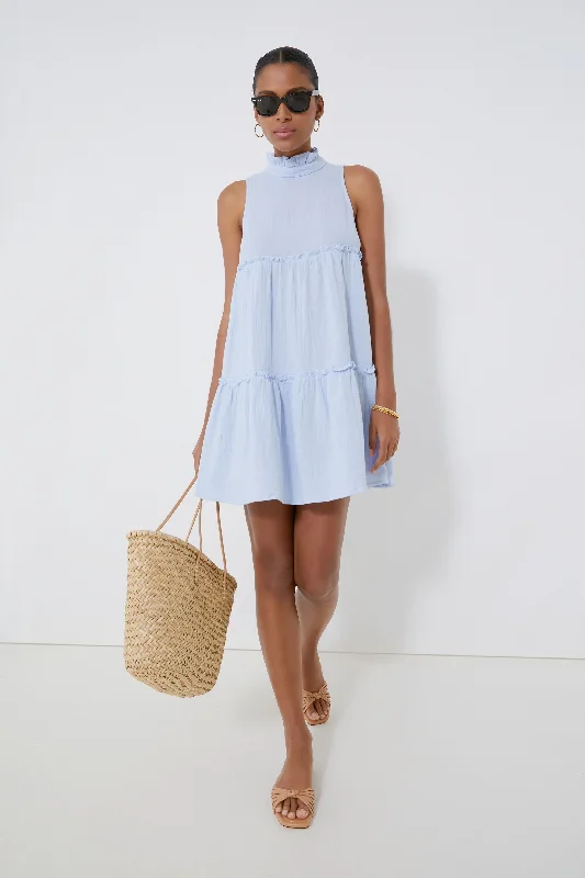 Shop and Save Blue Lightweight Gauze Morgan Dress