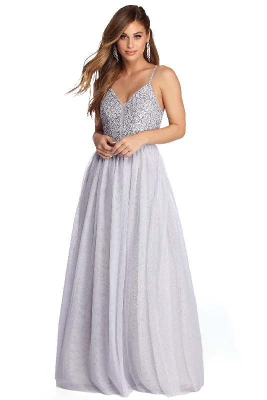 Can't Be Beat Rose Formal Lace And Pearl Ball Gown