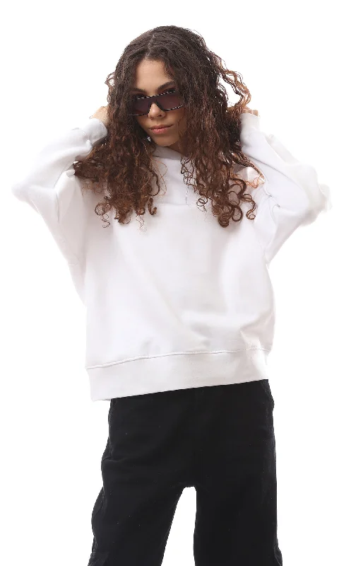 Members Only O172205 White Solid Sip On Regular Fit Hoodie