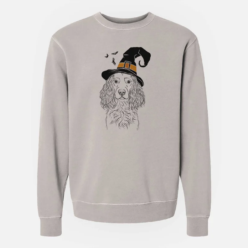 Midnight Sale Witch Landry the Boykin Spaniel - Unisex Pigment Dyed Crew Sweatshirt