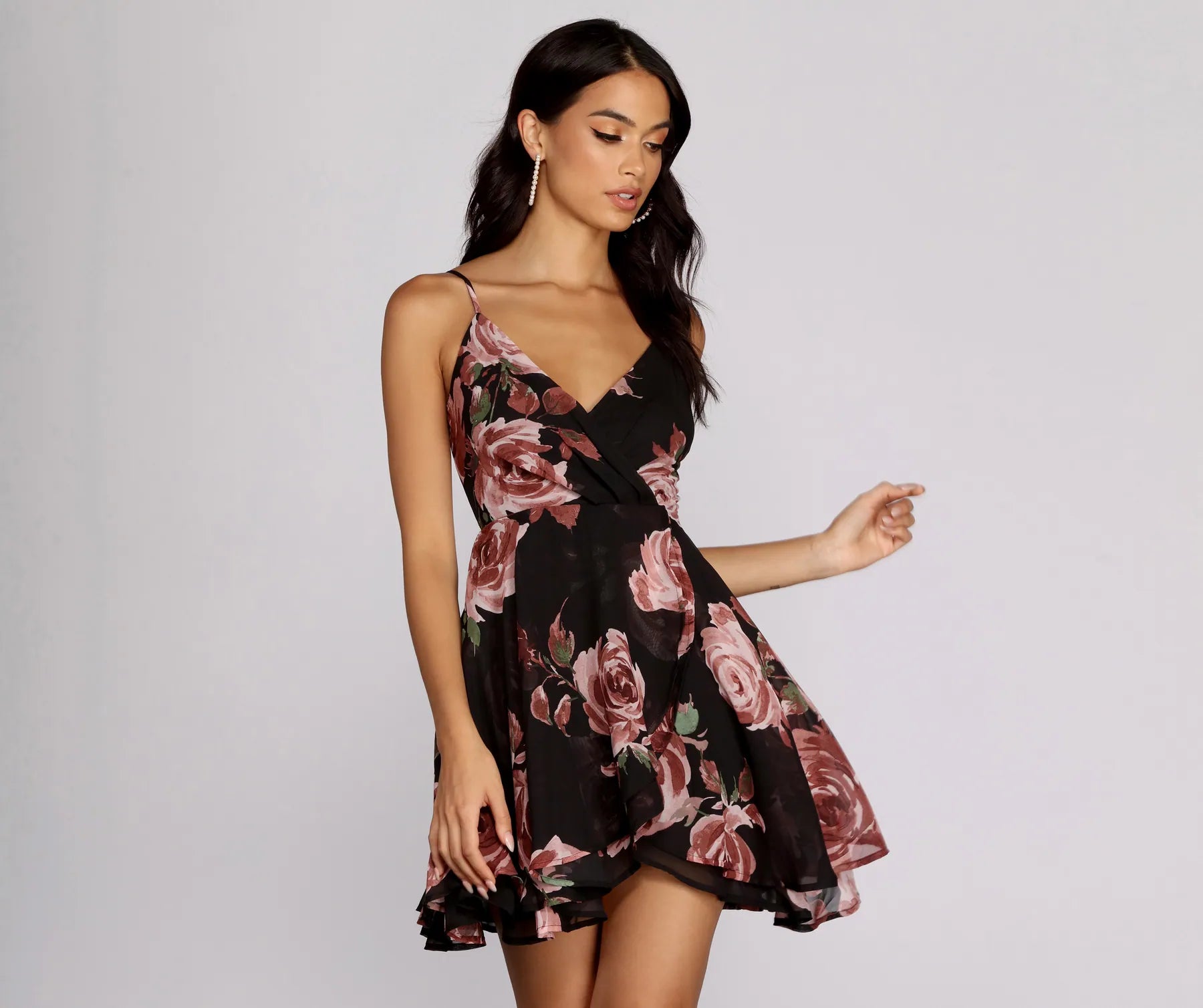 Clearance Sale Enchanted Garden Surplice Skater Dress