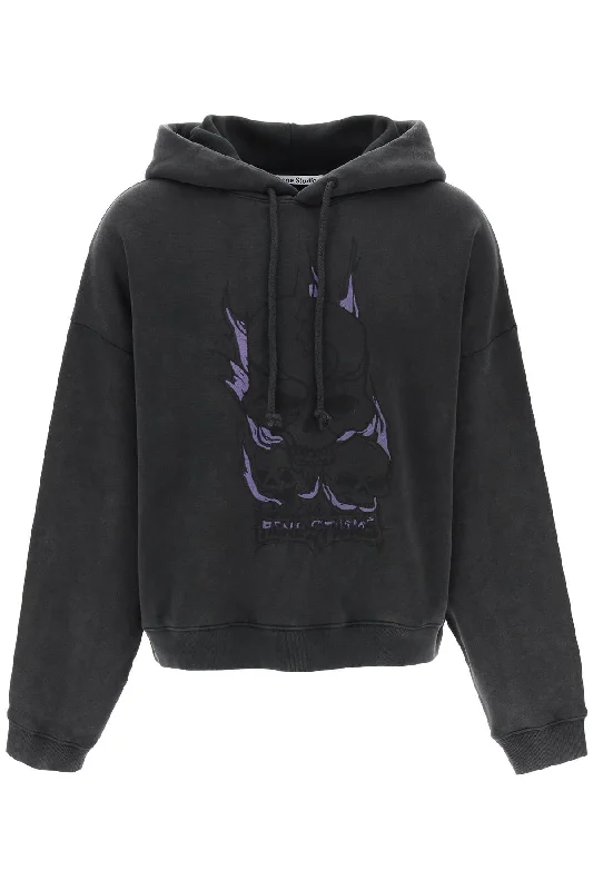Savings Galore Hooded Sweatshirt With Graphic Print  - Grey