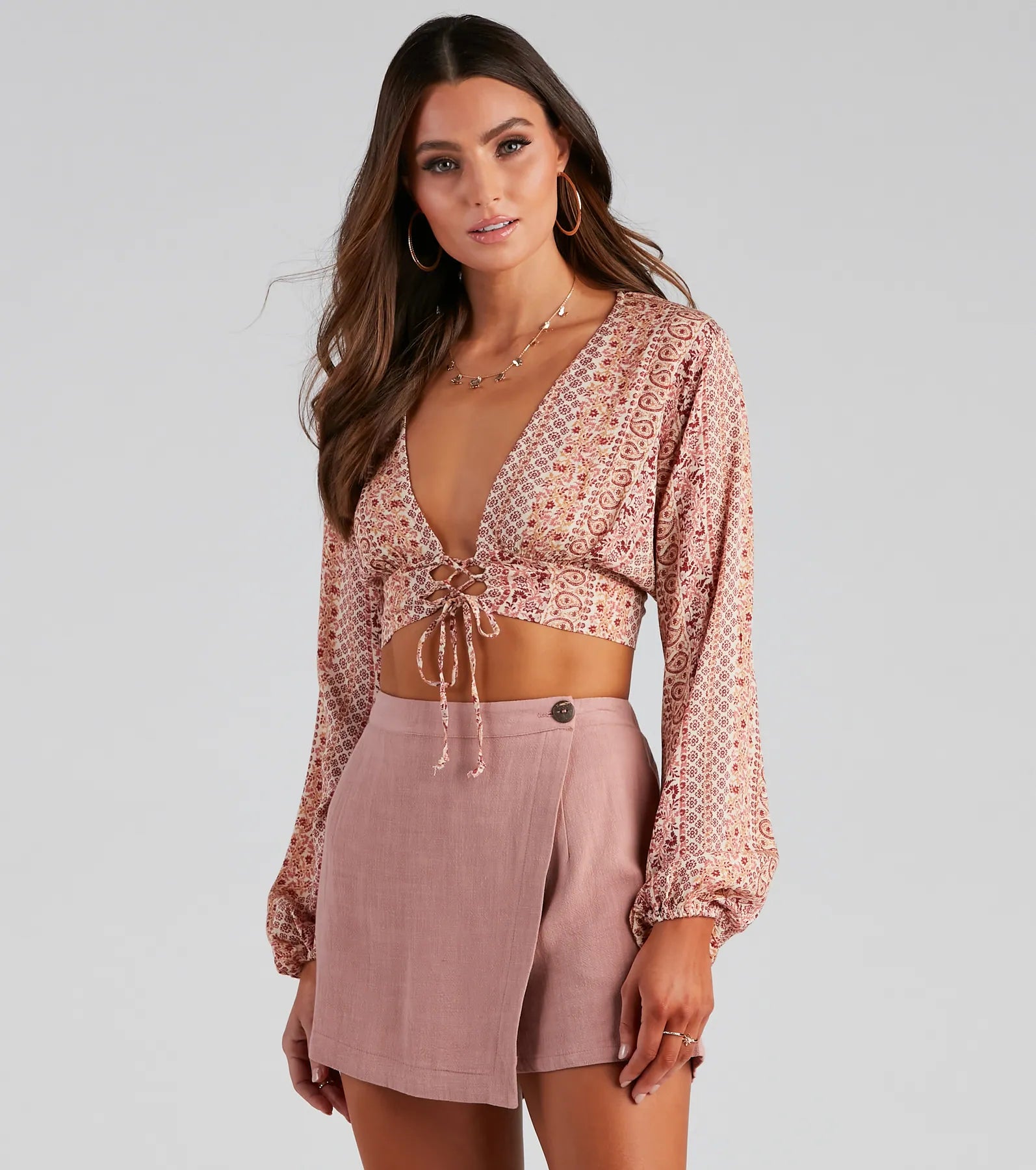 Year-End Sale Bohemian Flair Paisley Crop Top