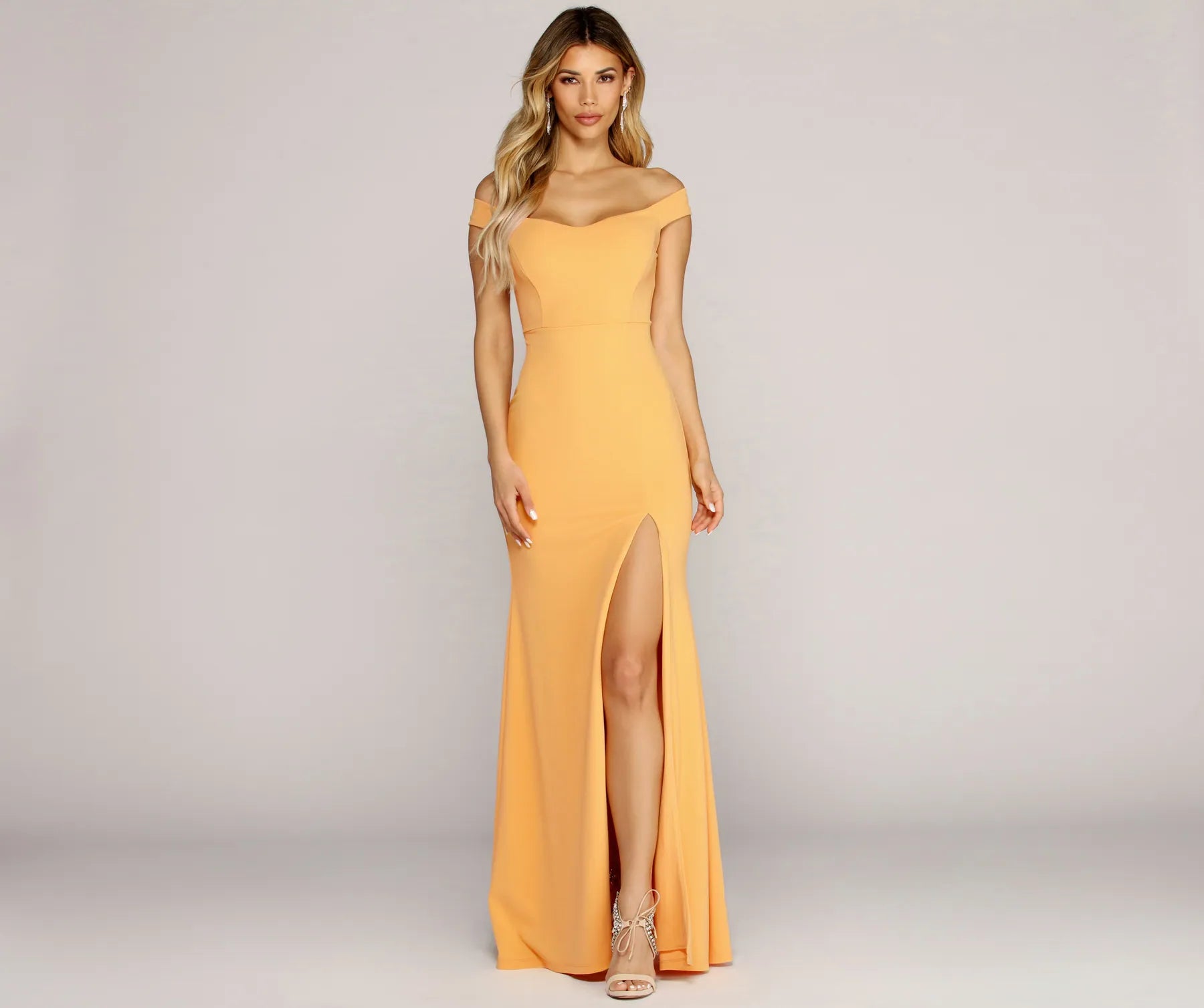 Year-End Sale Flora Crepe Slit Gown
