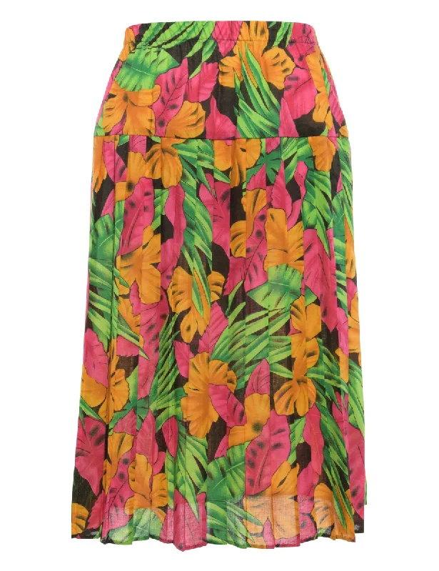 Closeout Floral Multi Color Maxi Skirt - M