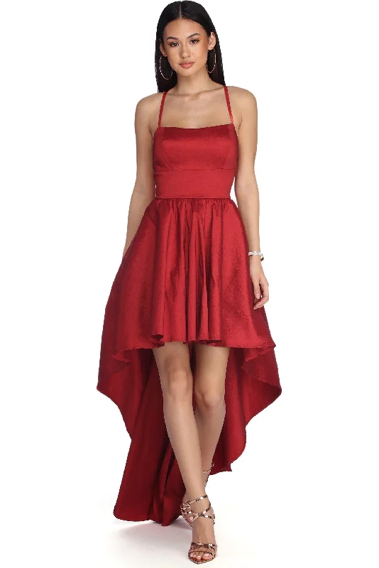 Daily Deals Farrah High Low Taffeta Dress