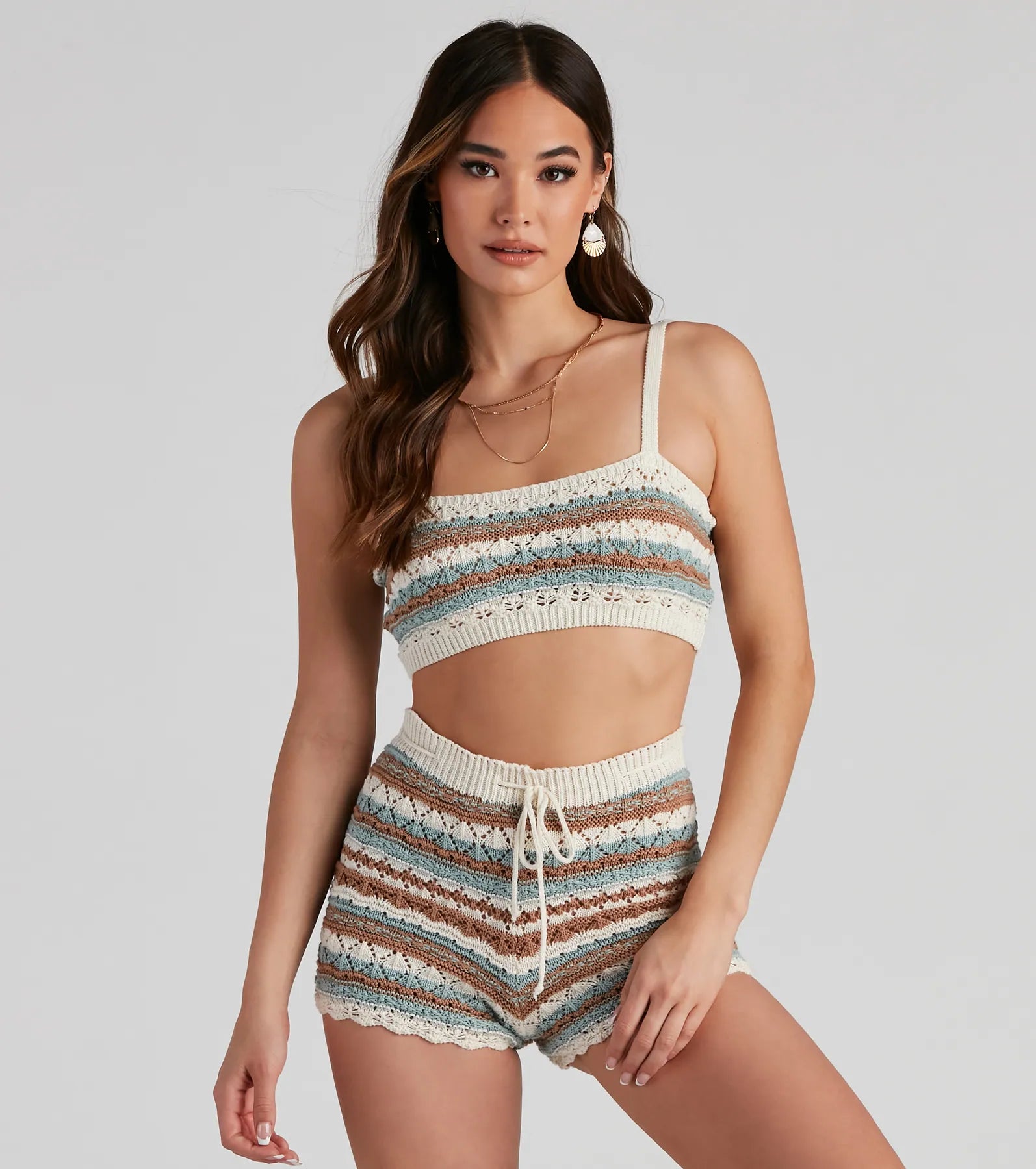 Major Savings Summer Blend Crochet Knit Top