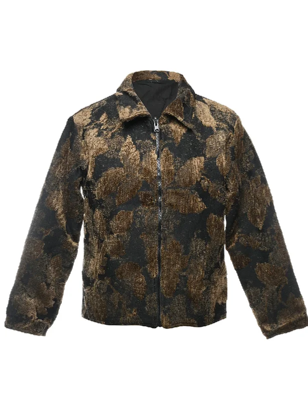 New Deals Leafy Print Tapestry Jacket - M