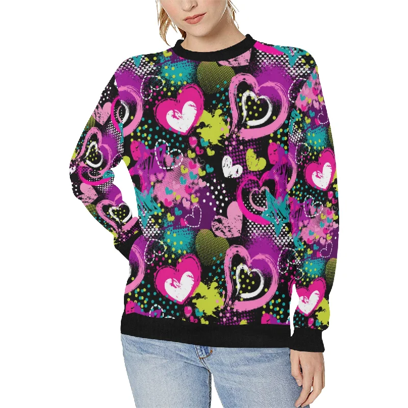 Stock Clearance heart dot wave star creative design pattern Women's Crew Neck Sweatshirt