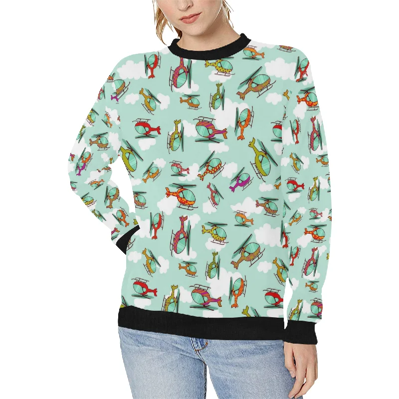 Buy Now Helicopter design pattern Women's Crew Neck Sweatshirt
