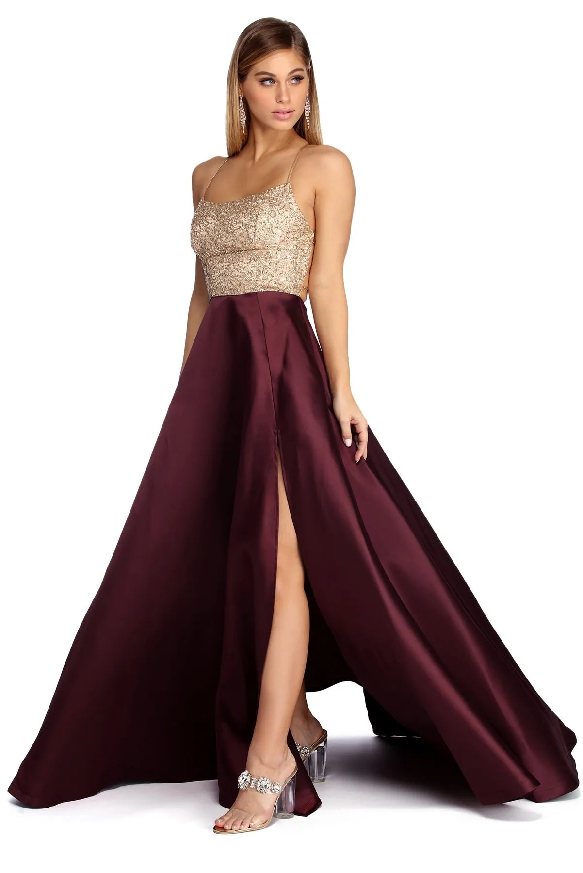 Holiday Sale Alice Formal Metallic Satin Dress