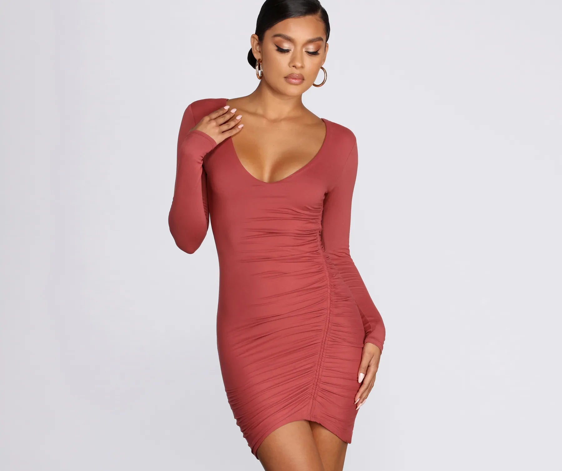 Super Sale Ready To Ruche Mini Dress