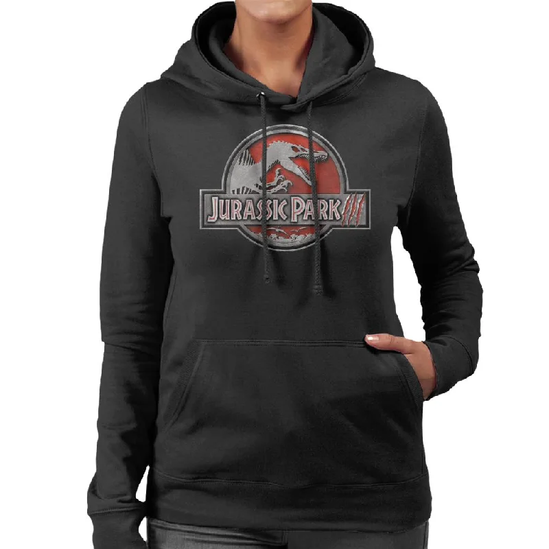 Price Drop Jurassic Park III Spinosaurus Classic Logo Women's Hooded Sweatshirt