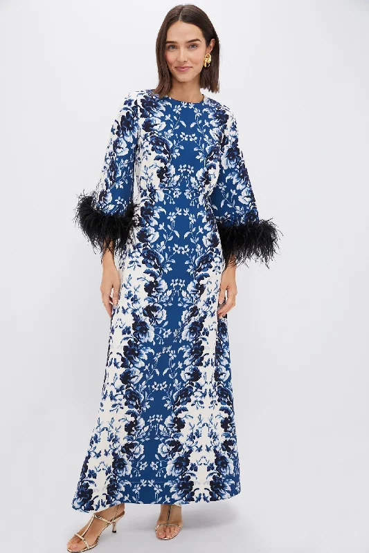 Big Discounts Indigo Reflection Feather Jamison Dress