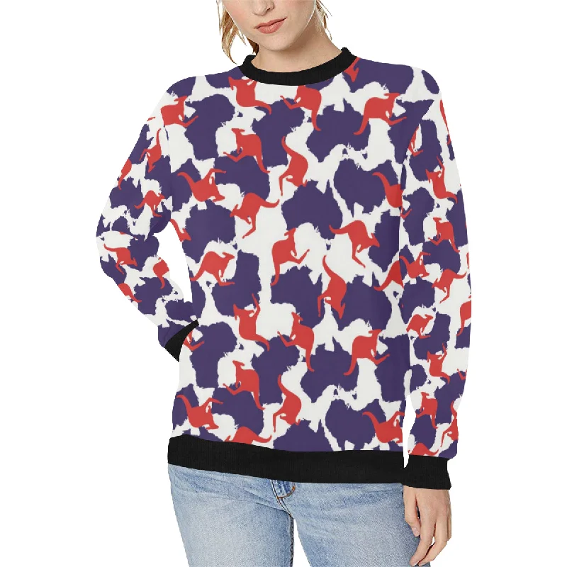 Kangaroo Australian pattern Women's Crew Neck Sweatshirt