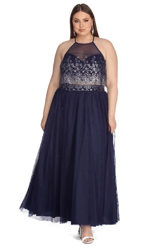 Now or Never Plus Carmen Glitter Ball Gown