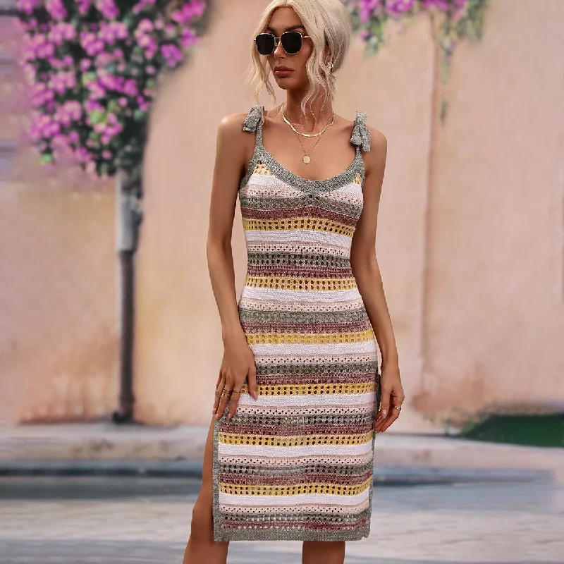 Price Smash Green Knit Crochet Dress